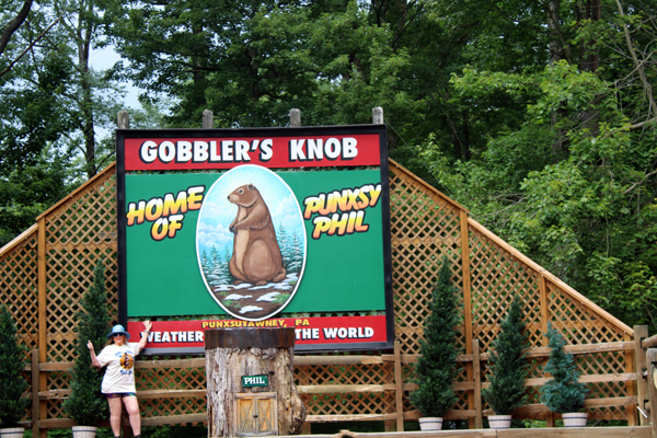 Karen Duquette on stage at Gobbler's Knob