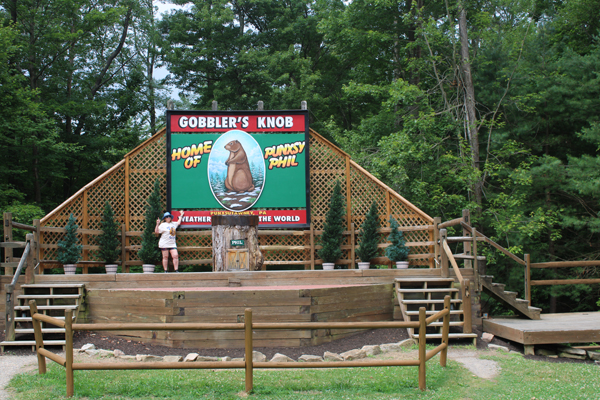 Karen Duquette on stage at Gobbler's Knob