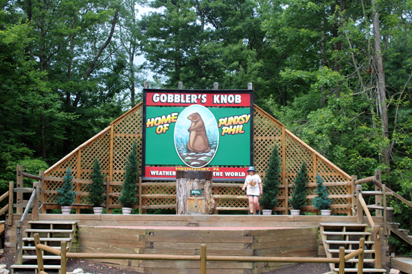 Karen Duquette on stage at Gobbler's Knob