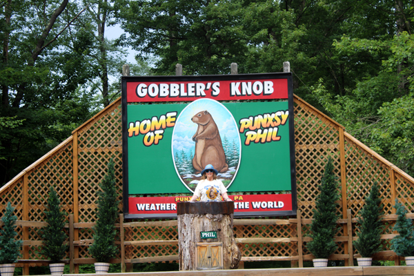 Karen Duquette on stage at Gobbler's Knob