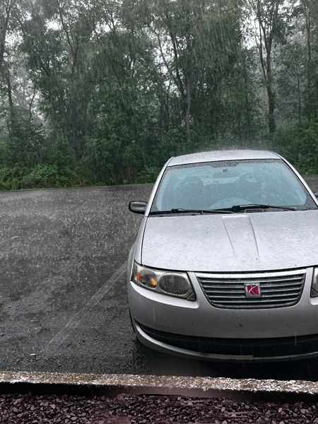 car in the rain