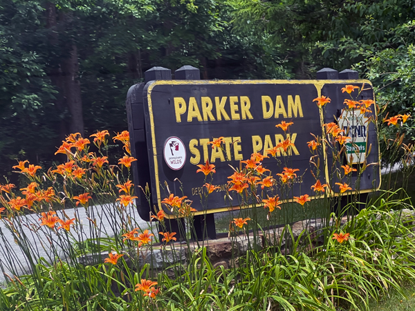 Parker Dam State Park sign