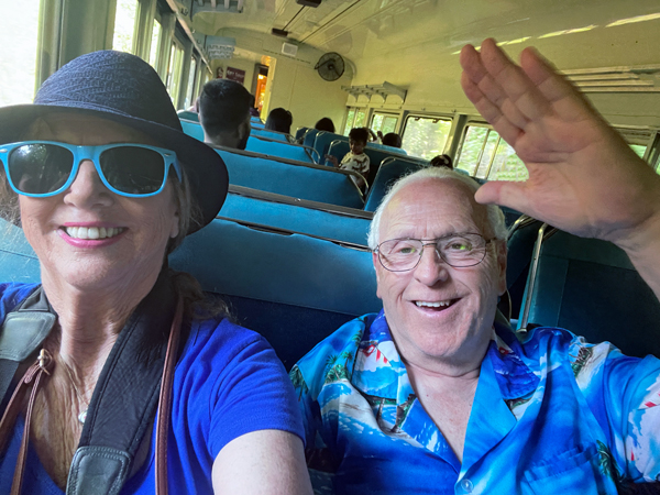 Karen and Lee Duquette on the train