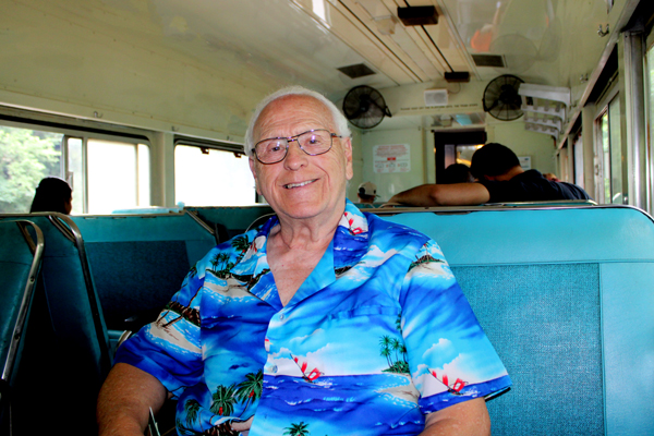 Lee Duquette on the train