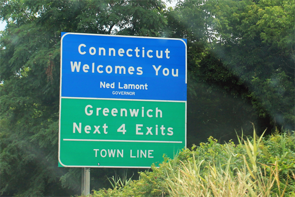 Connecticut Welcome sign