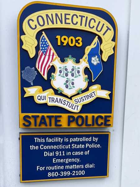 Connecticut State Police sign