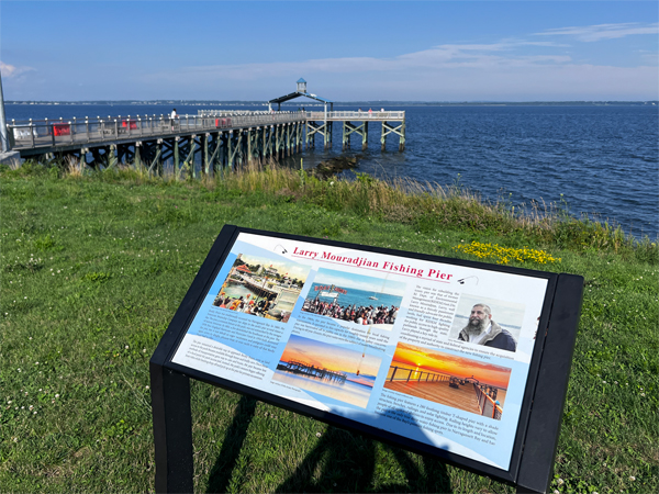 sign for Larry Mouradjian fishing Pier