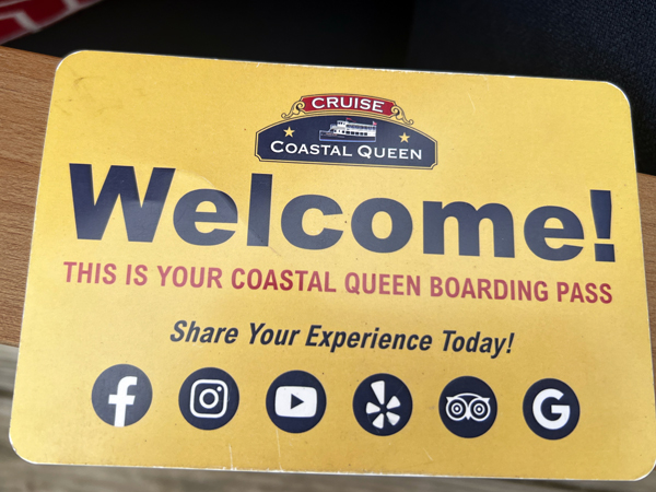 Coastl Queen boarding pass