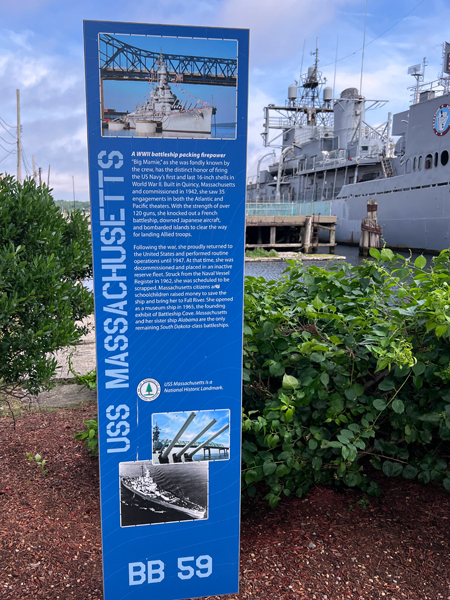 USS Massachusetts sign