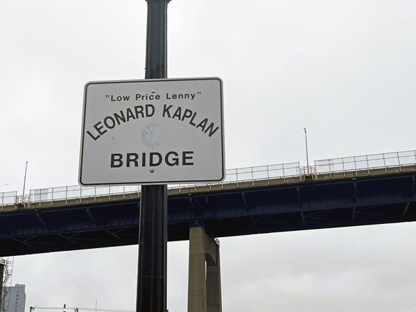 Leonard Kaplan Bridge and sign