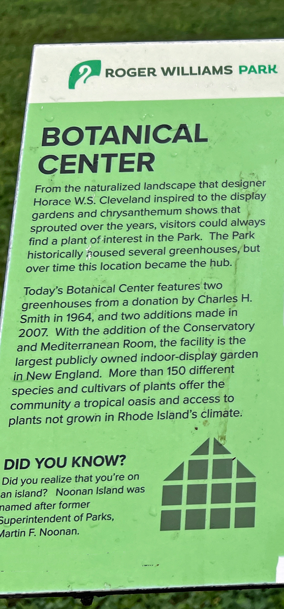 Roger William Botanical Park information