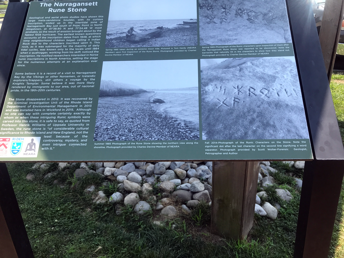 Narragansett Rune Stone sign