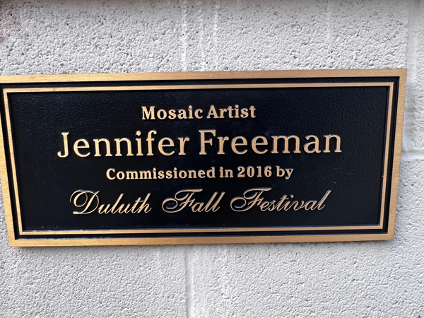 mosaic artist Jennifer Freemand sign