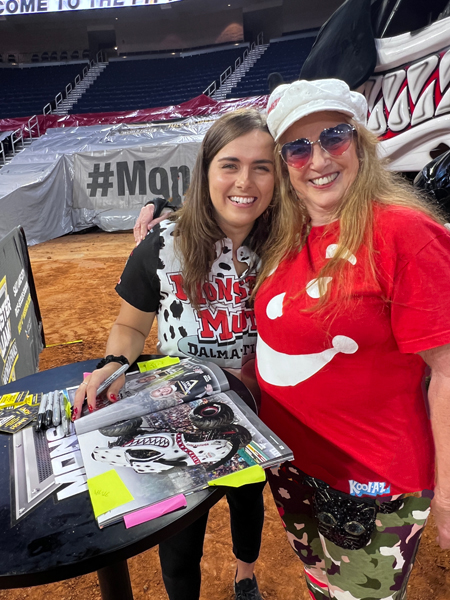 Loghan Ashline, driver of Monster Mutt Dalmatian and Karen Duquette