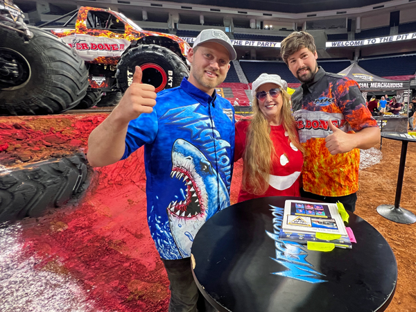 Karen Duquette with the Monster Truck drivers