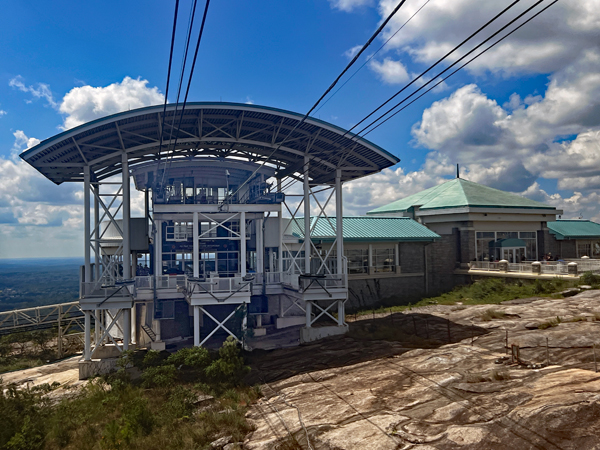 The Skytram approached the top of Stone Mountain