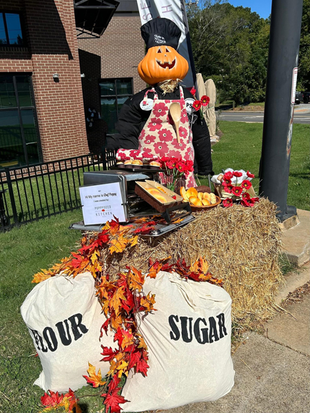 Poppyseed Kitchen's Chef Poppy scarecrow