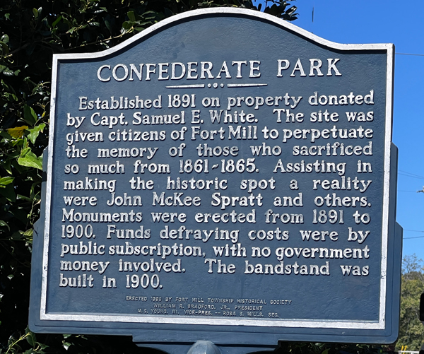 Confederate Park sign