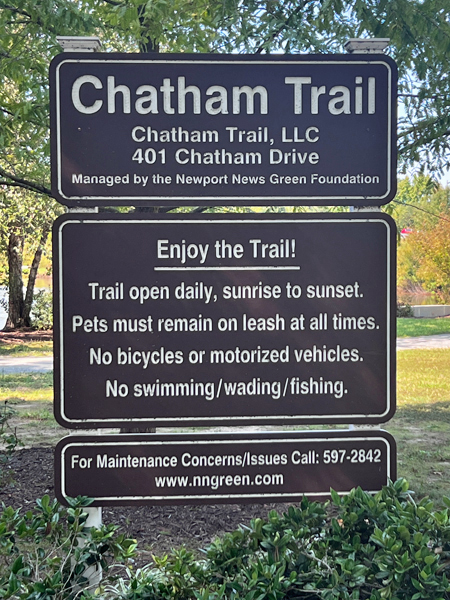 Chatham Trail sign