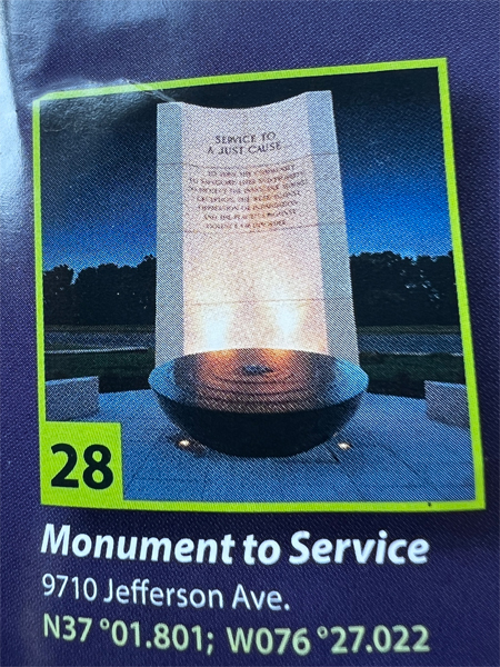 Monument to Service sign