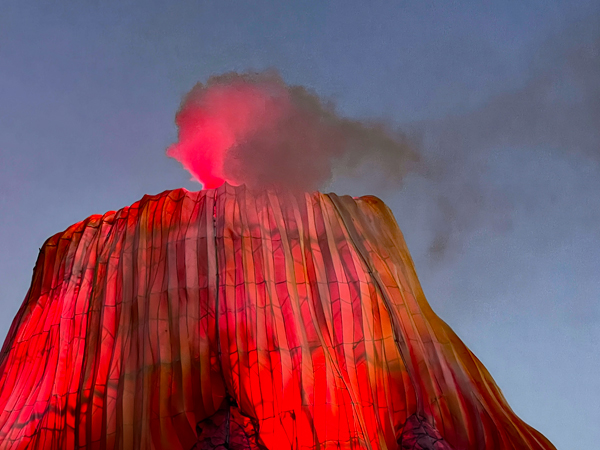 volcano erupting