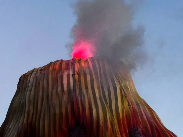 volcano erupting