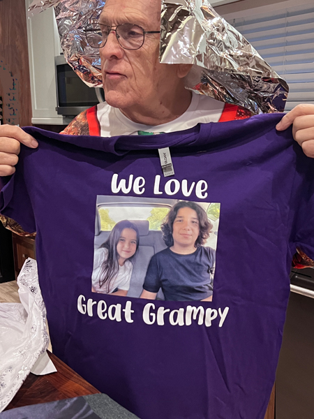 Lee Duquette and a Great-Grampy shirt