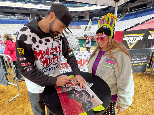 Blake Granger signing Karen Duquette's book