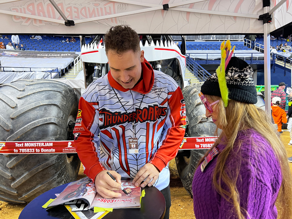 Tony Ochs, driver of ThunderROARus and Karen Duquette