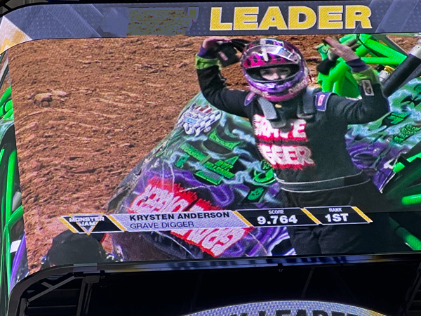 Krysten Anderson in Grave Digger with a score ot 9.764