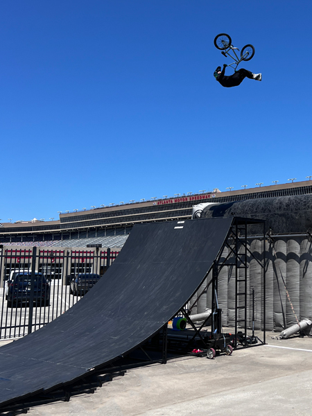 biker doing amazing tricks