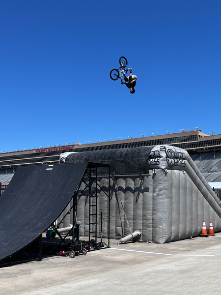 upside-down biker