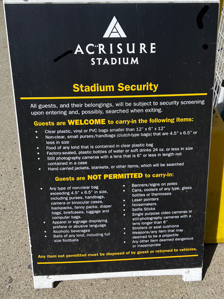Acrisure Stadium Stadium Security rules