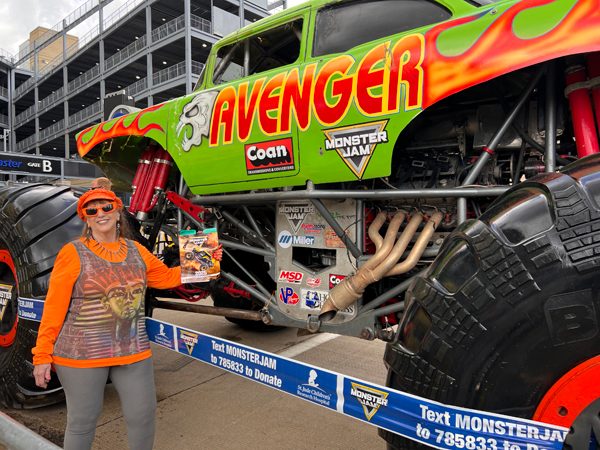 Karen Duquette with the Avenger Monster Truck