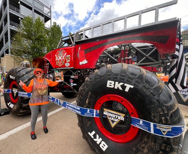 Karen Duquette with Axe Monster Truck