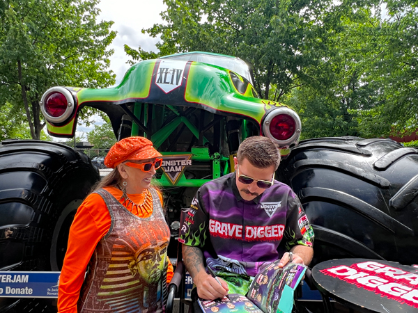 Karen Duquette and Grave Digger driver Tyler Menninga