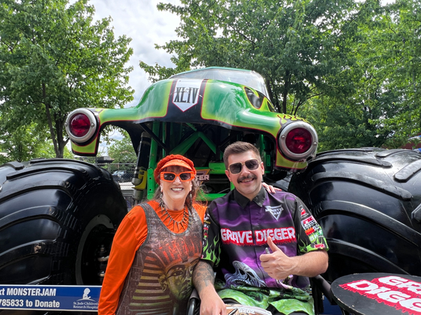 Karen Duquette and Grave Digger driver Tyler Menninga