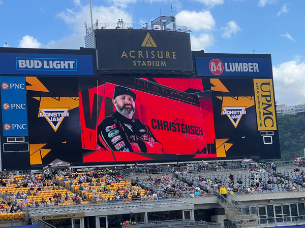 Mike Christensen, driver of Vendetta Monster Truck