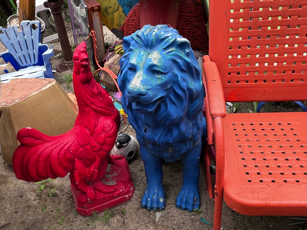 rooster and lion