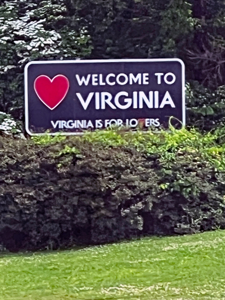 elcome to Virginia sign