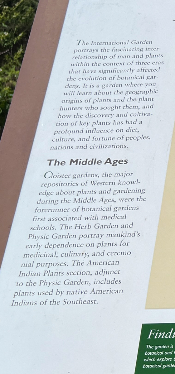 sign about the International Garden