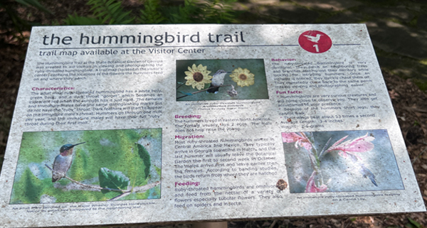 Hummingbird trail sign
