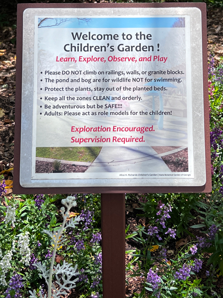 The Children's Garden sign