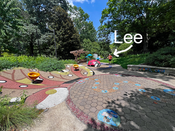 Lee Duquette in the Children's Garden