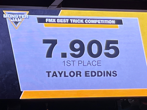 Taylor Eddins 3rd place biker score