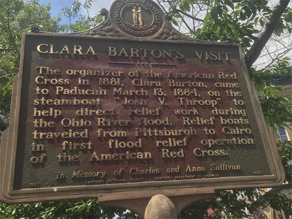 sign about Clara Barton's visit