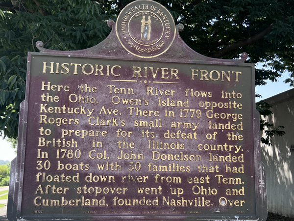 Historic River Front sign