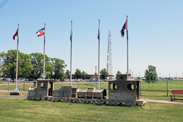Flags and a trrain for kids