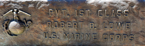 Pvt. 1st Class Robert B. Lowe sign
