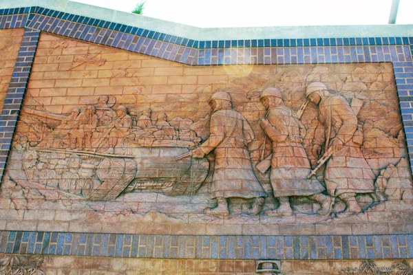 The top photo on the right side of the memorial